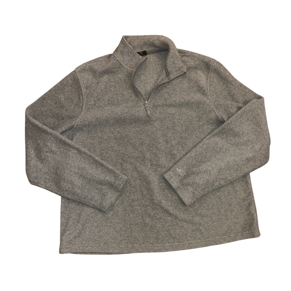 Starter Mens XL Gray Fleece Quarter Zip Pullover Sweater Mock Neck Long Sleeve